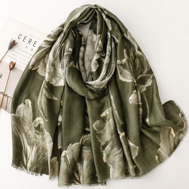 Tørklæde Guld/Khaki