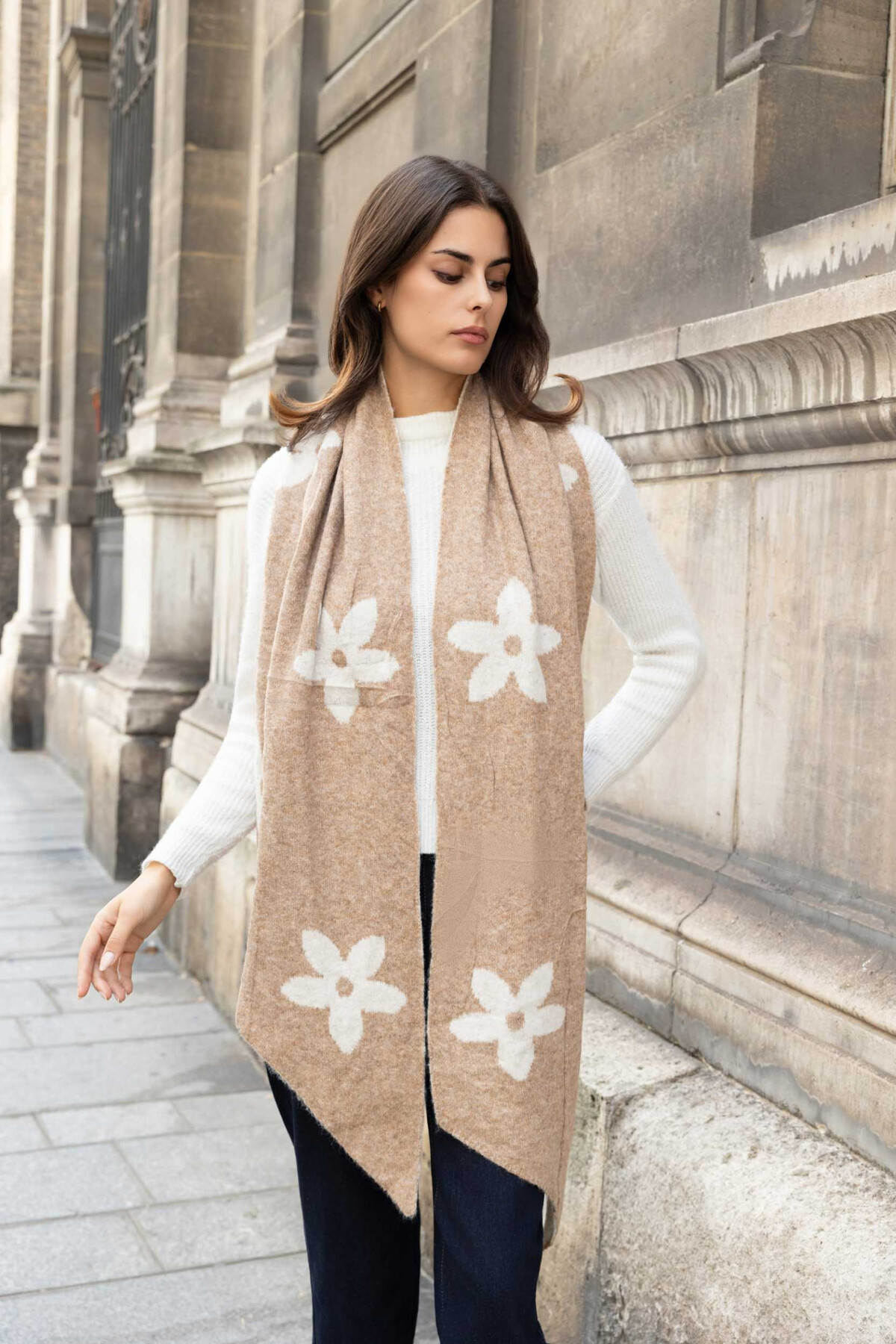 Halstørklæde Blomstermotiv