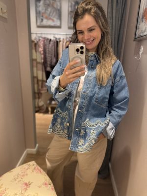 Jakke Denim Broderi